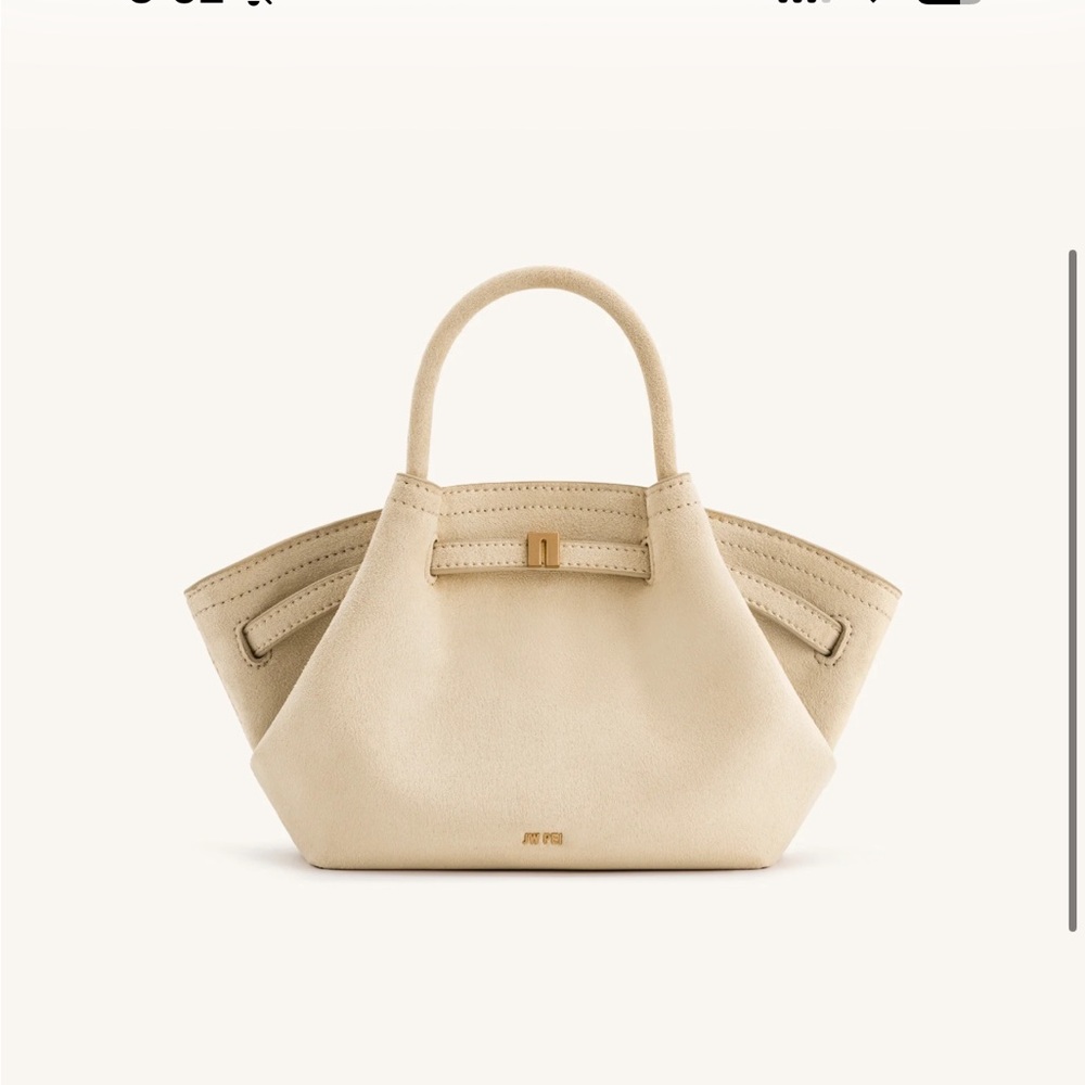 Hana Mini Faux Suede Tote Bag - Cream